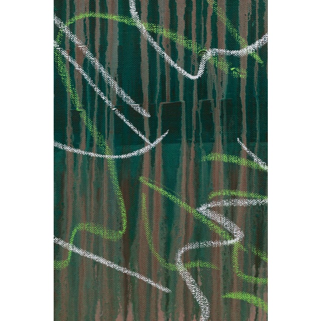 "Monstera Double Shadows Green White" Original Acrylic Painting by Simon Findlay For Sale - Image 4 of 9