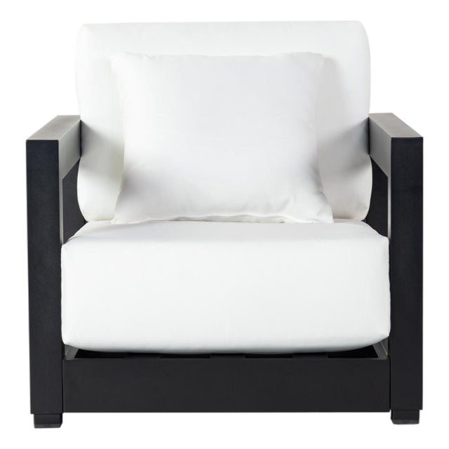 Montford Aluminum Armchair, Black/White For Sale