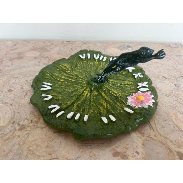 Victorian/Edwardian cast iron leaping frog lily pad sundial