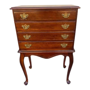 Mid 20th Century Vintage Solid Cherry Sliver Chest