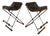 Signed Cleo Baldon Terra Wrought Iron Bar Counter X Stools Mid Century Modern For Sale