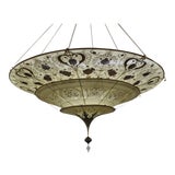 Image of Mariano Fortuny Silk Hand Painted Chandelier, Made in Italy For Sale