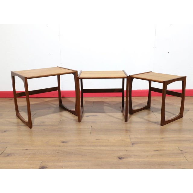 Mid Century Modern Vintage Teak Quadrille Nesting Ends Tables in the Style of G Plan Danish Style For Sale - Image 12 of 14