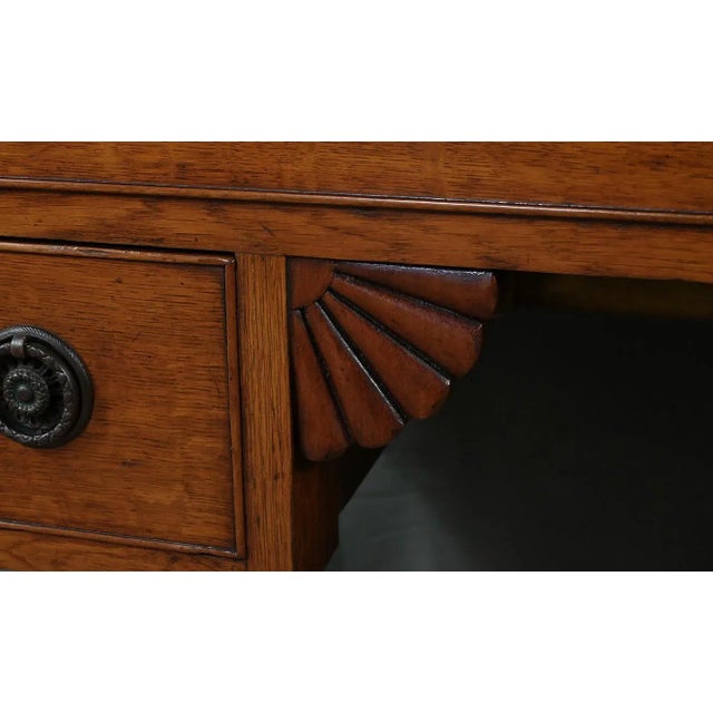 Wood Small English Victorian Desk in Oak For Sale - Image 7 of 18