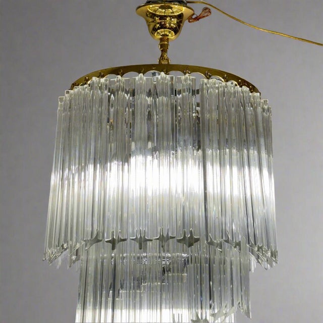Venini Venini Art Glass Spiral Chandelier Italy circa 1950 For Sale - Image 4 of 5