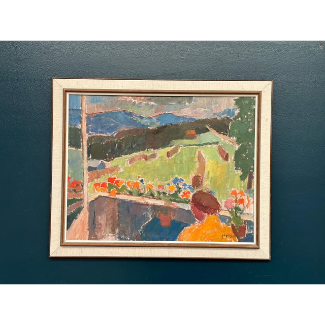 John Hedman, Balcony View, 1960s, Oil on Panel, Framed For Sale - Image 10 of 18