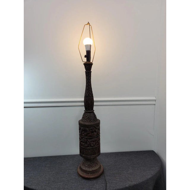 Vintage MidCentury Modern Handcrafted Teak Wood Table Lamps A Pair Chairish