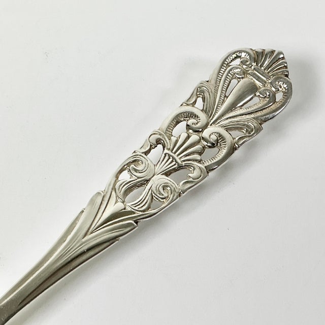 Mid 20th Century Mid-Century Italian Hollywood Regency Traditional Etched Silverplate Pie-Cake Server For Sale - Image 5 of 10