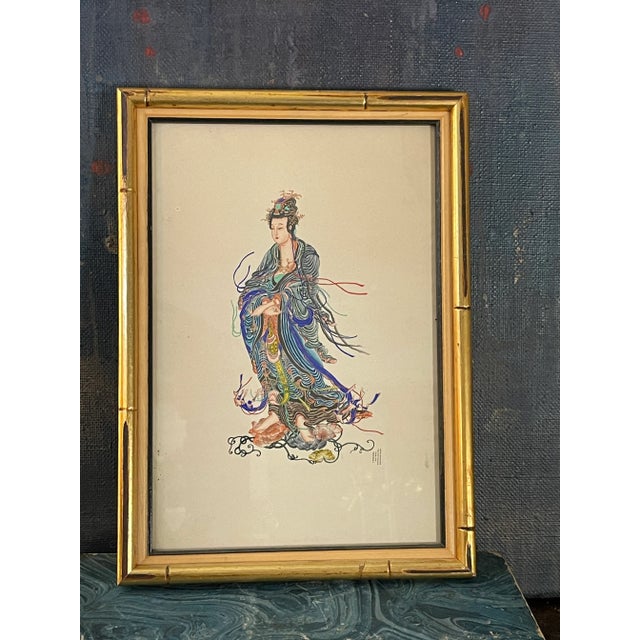 Chinese Deity Painting of Lung Niu (Mother of Dragon) in Style of Republic Period For Sale - Image 10 of 13