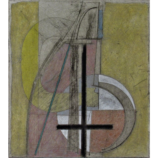 This artwork titled "Mimbres" 1983 is an original mixed media, color monotype and pastel, by noted Hungarian artist Miklos...