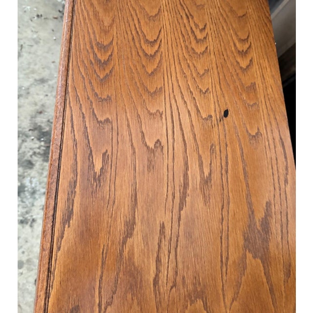Brown A Pair of Vintage Bassett Sculptural Oak Nightstands With Architectural Drawer Fronts For Sale - Image 8 of 11