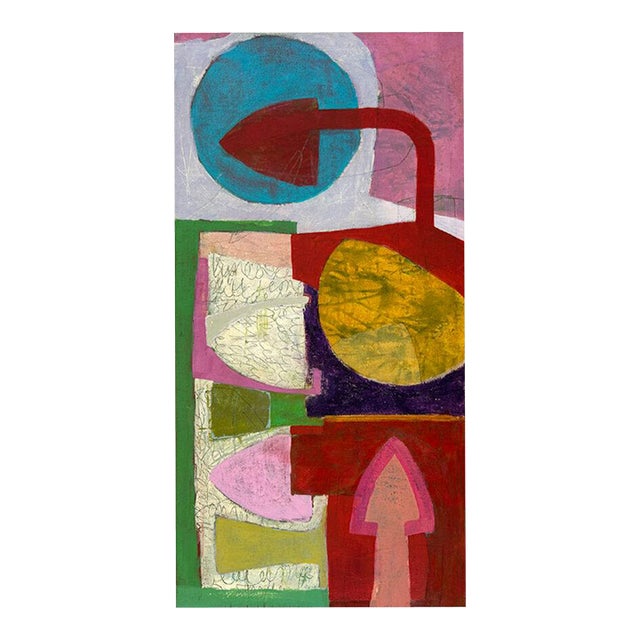 Christiane Corcelle "Open Route Iii" Acrylic and Collage on Canvas, Colorful Abstract Painting With Arrow Shapes, 2026 For Sale