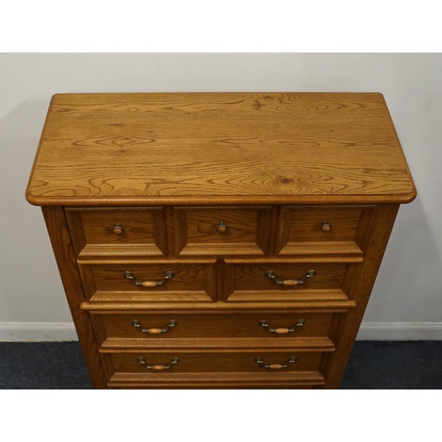 Wood Thomasville Impressions Wyndam Hill Collection Solid Oak Country French 40" Chest of Drawers 26411-510 For Sale - Image 7 of 11