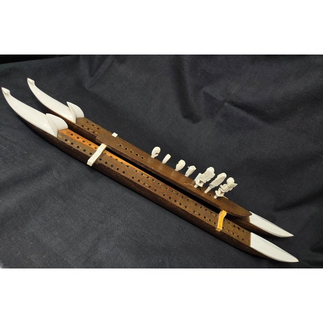 Vintage Cribbage Board Game - Style of John Roberts 20-3/4" Long With 10 Pegs For Sale In Los Angeles - Image 6 of 17