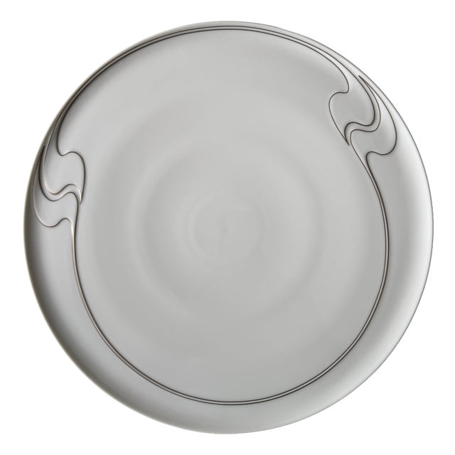 Asimmetria White Gold Cake Plate by Björn Wiinblad for Rosenthal, 1994 For Sale