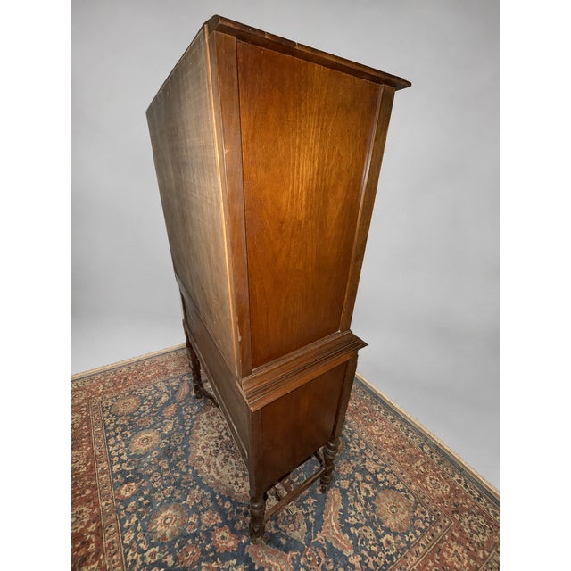 Wood Early 20th Century Carved Walnut and Burl Cabinet For Sale - Image 7 of 7