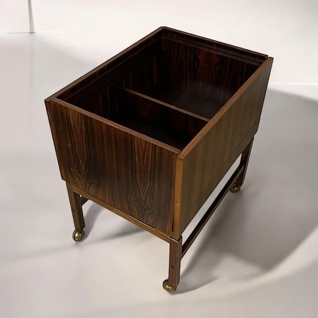 Wood Rosewood Bar Trolley from Erling Torvits, Denmark, 1960s For Sale - Image 7 of 14