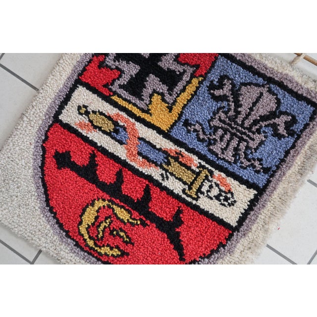 Red 1950s, Handmade Vintage European Savonnerie Rug 2.3' X 2.4' For Sale - Image 8 of 10