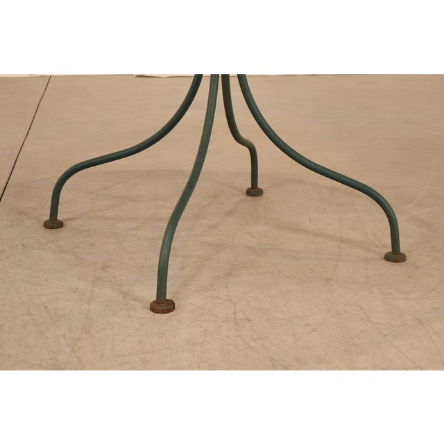 Metal Wrought Iron Vintage Round Patio Table And Four Chairs Set For Sale - Image 7 of 18