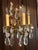 1920s French 3 Arm Brass and Crystal Sconces - a Pair For Sale - Image 10 of 11