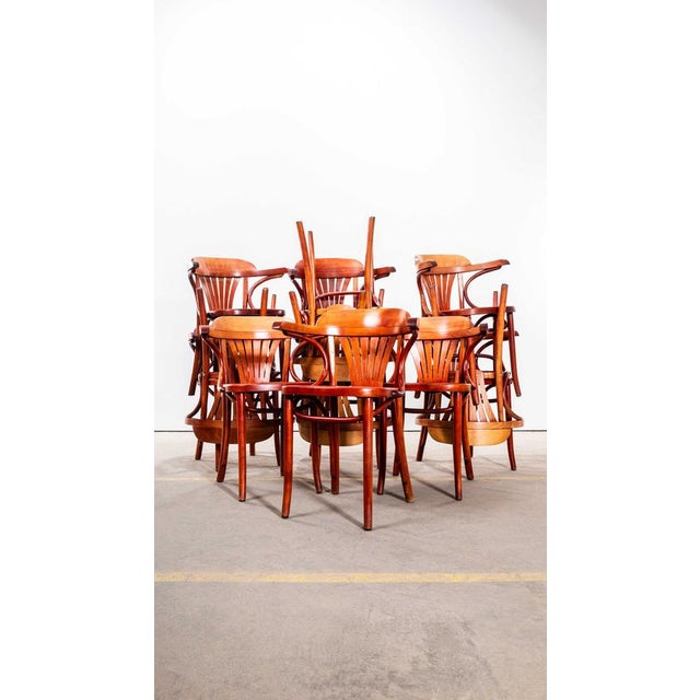Brown Honey Red Fan Back Dining Armchair, 1970s For Sale - Image 8 of 14