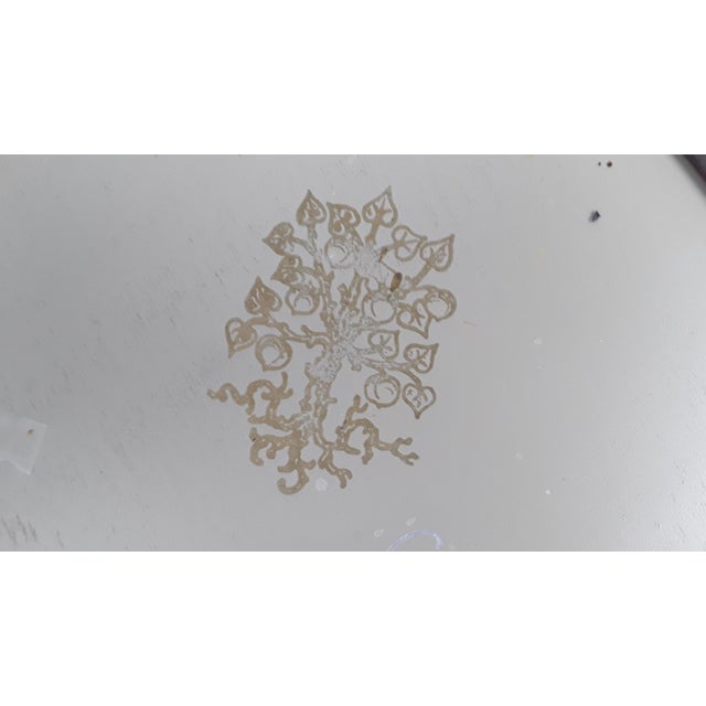 One of a Kind ~ Handpainted Faux Tile Table For Sale - Image 12 of 13