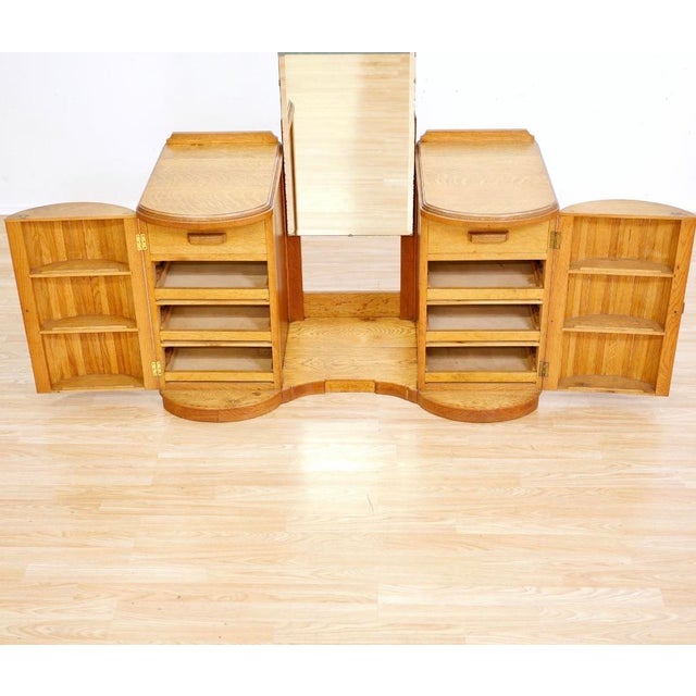 Wood 1930s British Made Art Deco Vanity & Nightstand Set For Sale - Image 7 of 13