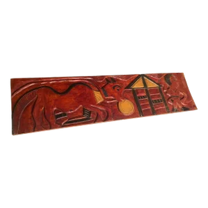 PostModern Mid-Century Horse Wall Relief Wood Sculpture