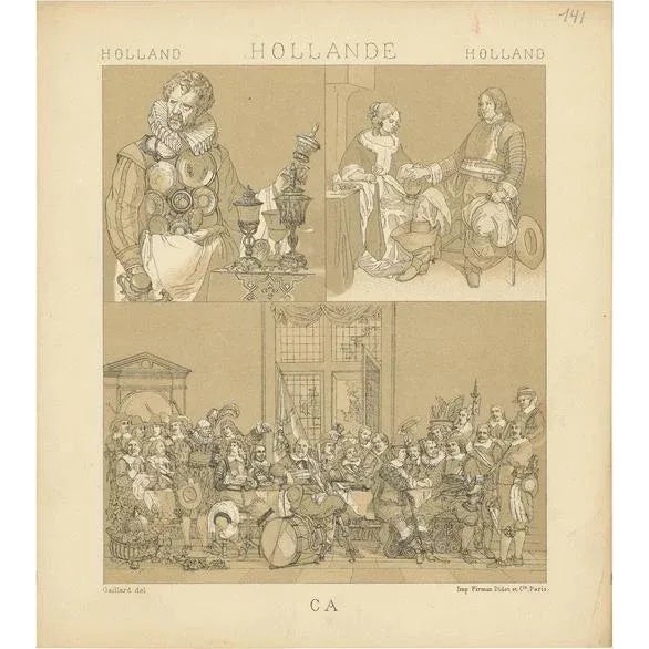 Racinet, Print of Holland Scenes, 1880, Paper For Sale - Image 5 of 5
