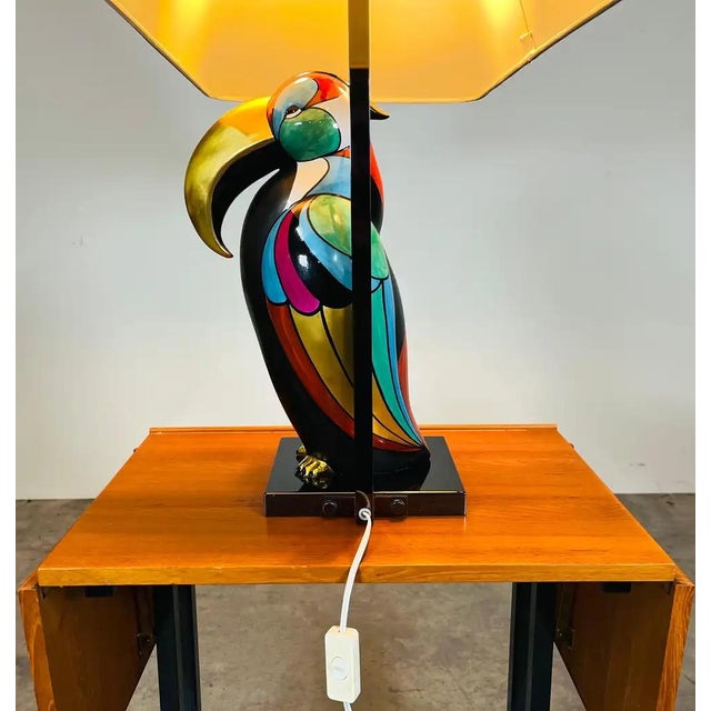 Porcelain Toucan Bird Lamp by Manifattura Artistica, Italy Circa 1989 For Sale - Image 13 of 16