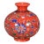 Vintage Chinese Coral Ground Famille Rose "Lotus Scroll" Miniature Vase, Qianlong Mark For Sale
