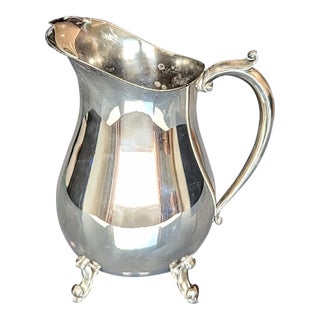 Vintage Italian Silverplate Water Pitcher With Ice Guard For Sale