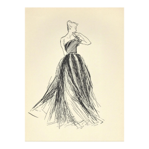 1946 Balmain Fashion Dancing at Chez Florence by Gruau, Matted