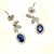 Cornflower Blue Sapphire Drop Earrings With Diamond Surround 18k - 2 Pieces For Sale - Image 8 of 11