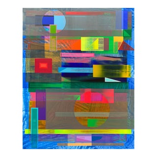 Contemporary Abstract Color Pencil, Acrylic Paint, Acrylic Mediums, and Oil Paint on Canvas "Relic: Transit Ii" by Michael Barringer For Sale