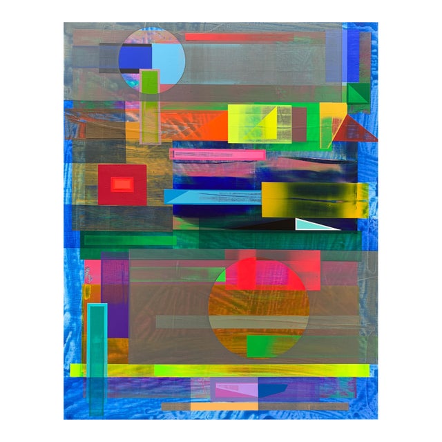 Contemporary Abstract Color Pencil, Acrylic Paint, Acrylic Mediums, and Oil Paint on Canvas "Relic: Transit Ii" by Michael Barringer For Sale