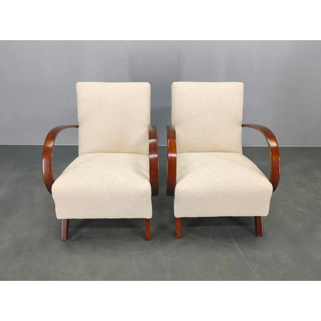 Art Deco Armchairs by J. Halabala, 1940s, Set of 2 For Sale - Image 3 of 9