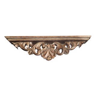 Vintage Baroque Wooden Wall Shelf For Sale