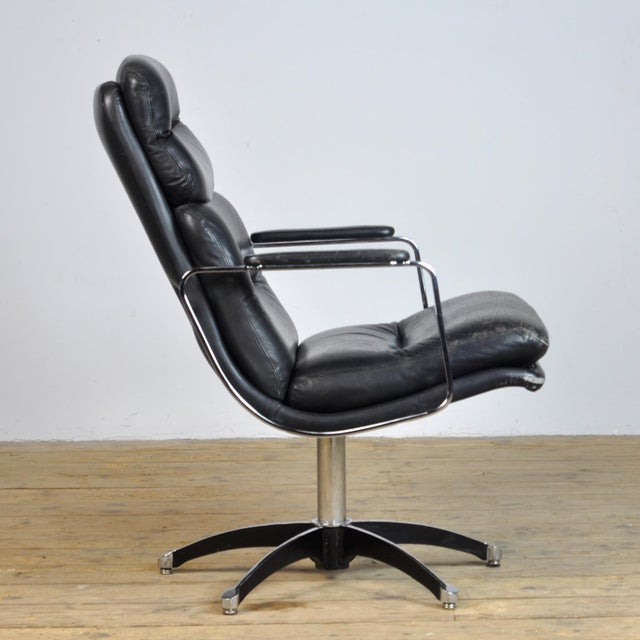 Mid-Century Modern Leather Lounge Chair, 1970s For Sale - Image 3 of 12