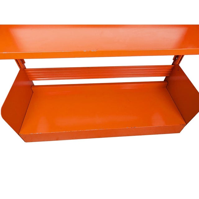1970s Orange Coral Steel Freestanding Congress Bookcase from Lips Vago, 1968 For Sale - Image 5 of 13