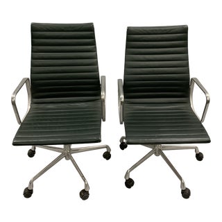 Vintage Jade Eames Aluminum Group Chairs - a Pair For Sale