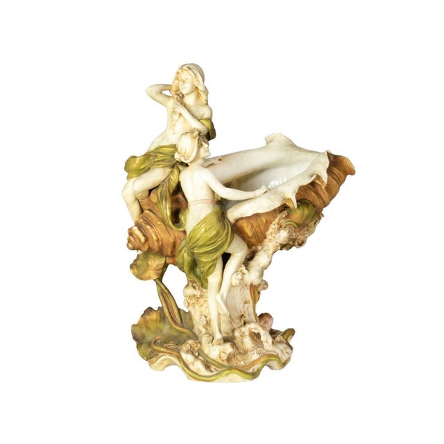Art Nouveau Porcelain Centerpiece with Nymphs from Royal Dux Bohemia, 1900s For Sale - Image 14 of 14