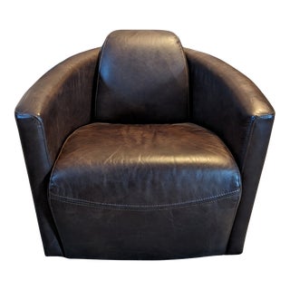 Restoration Hardware Leather Rocket Club Chair Aviator Collection For Sale