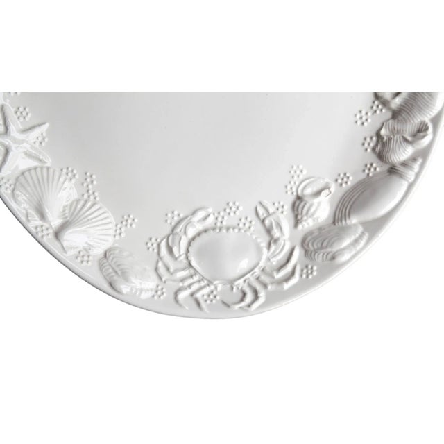 Late 20th Century Oval Ceramic Seafood Platter For Sale - Image 4 of 9
