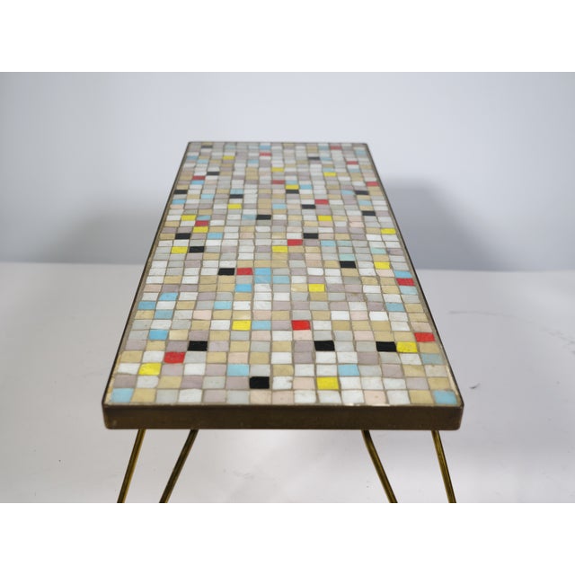 Mid-Century Mosaic Plant Stand with Hairpin Legs, 1950s For Sale - Image 6 of 9