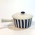 Lyngby Porcelain Vintage Danish Blue & White Striped Pot With Lid by Axel Brüel for Lyngby Porcelain For Sale - Image 4 of 13
