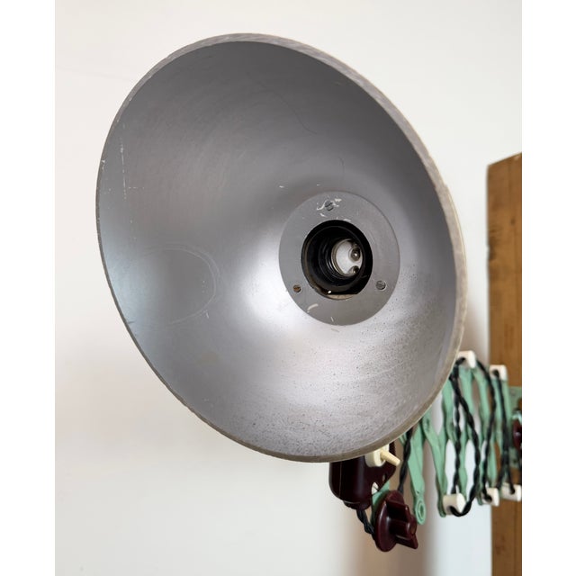 Metal Industrial East German Scissor Lamp from Veb Zweckleuchtenbau Dresden, 1950s For Sale - Image 7 of 18