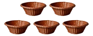 Bohemian Wicker Baskets, 1970s, Set of 5