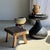 Tan Small Stool in Teak For Sale - Image 8 of 18