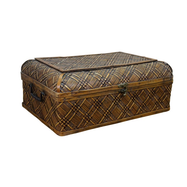 Set of three vintage Japanese woven wicker / rattan / koriyanagi nesting boxes. Yanagigori (柳行李) is a traditional Japanese...